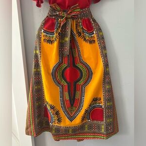 Look at me Vibrant Yellow Dashiki Print Maxi Skirt